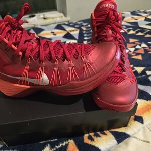 Nike Hyperdunk 2013 Red Crimson Silver Basketball Shoes 584433-600 Size 10 mens